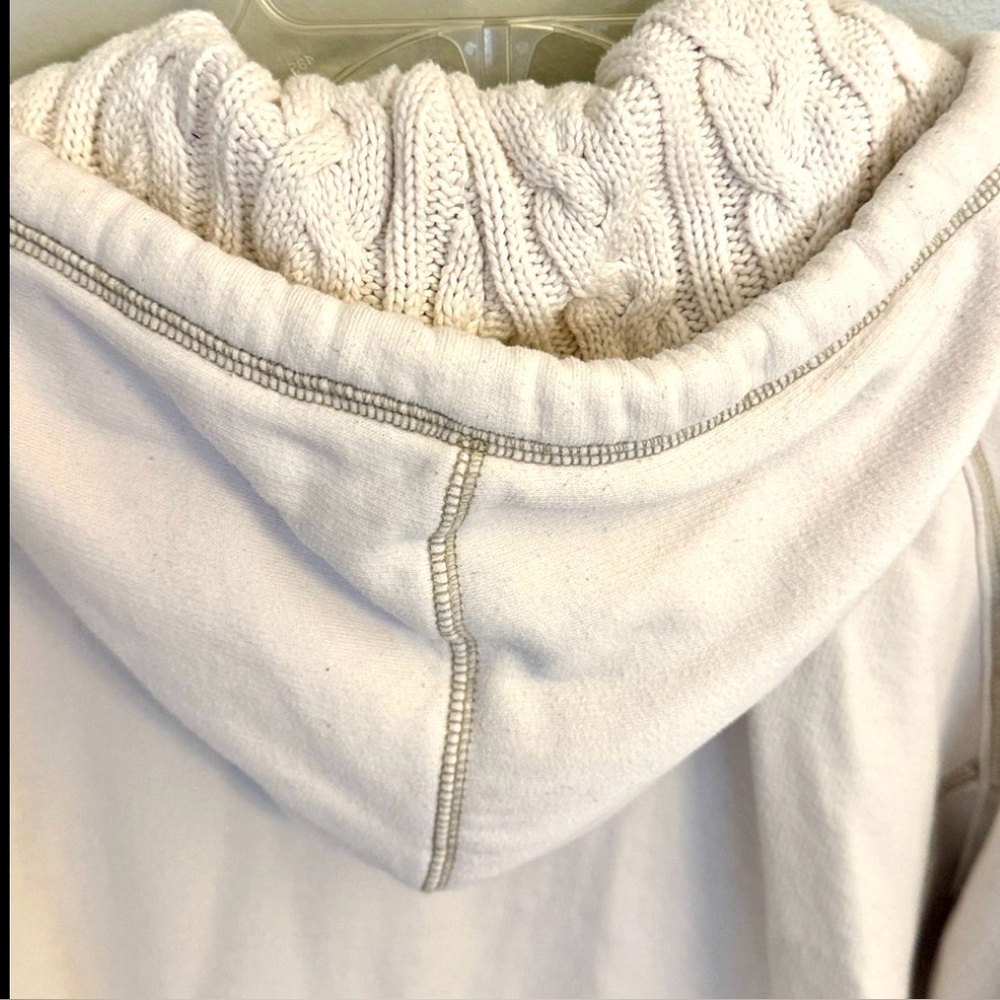 Sonoma Life + Style PXL Cream White Hoodie Jacket Full Zip Cable Sweater Lined - Picture 3 of 7